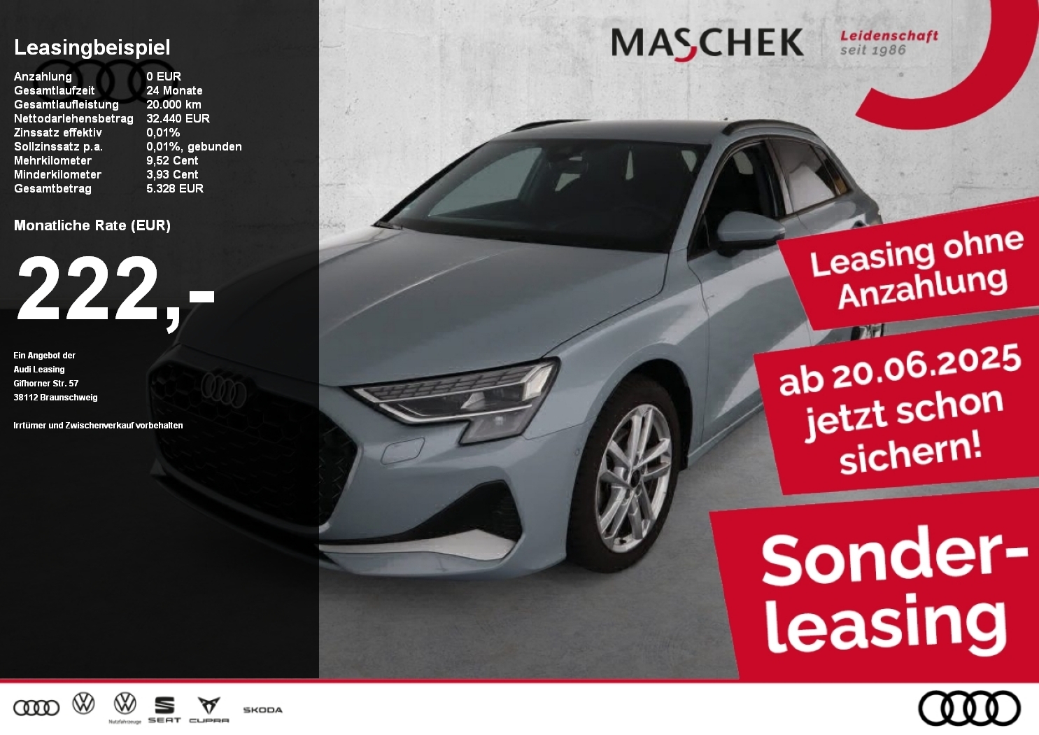 A3 Sportback Advanced 30 TFSI LED HUD ACC RearView B&O VC Sitzh Navi