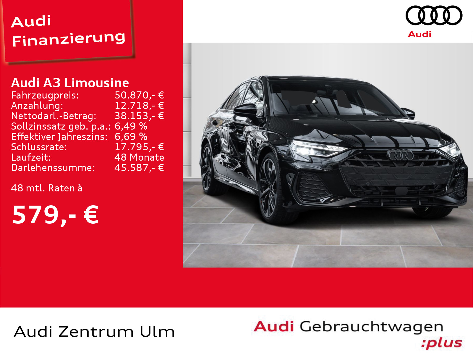 A3 Limousine S line 35 TFSI S tronic MATRIX NAV+ PANO R-KAM