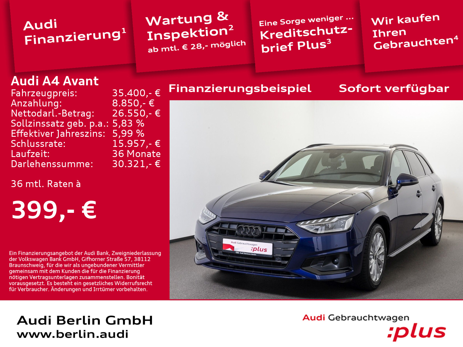 A4 Avant Advanced 40 TDI S tr. PANO ACC NAVI RFK