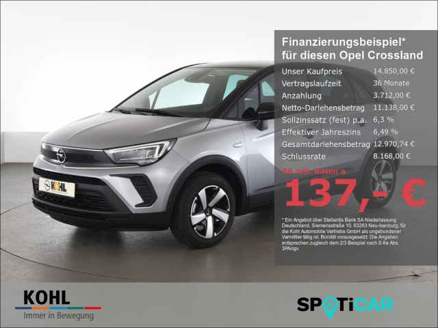 Crossland Edition 1.2 Start-Stop Tempomat Klima Rückfahrkamera