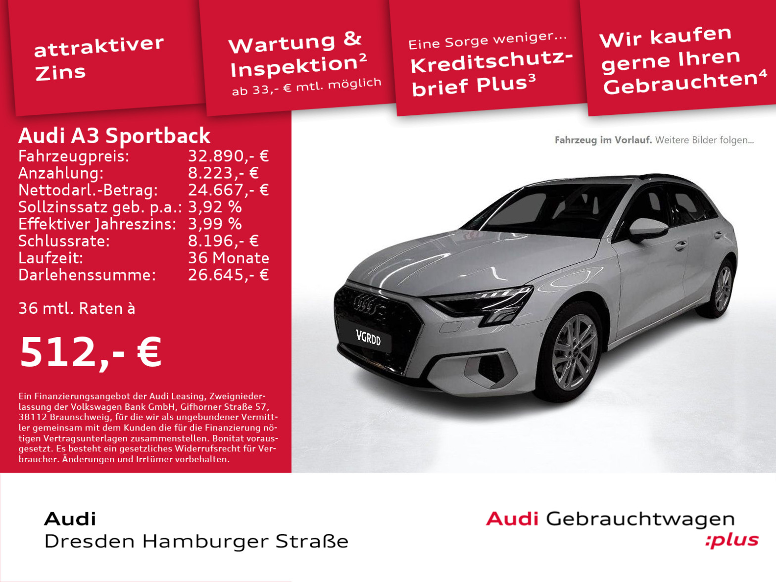 A3 Sportback 30 TDI Advanced LED Navi S tronic