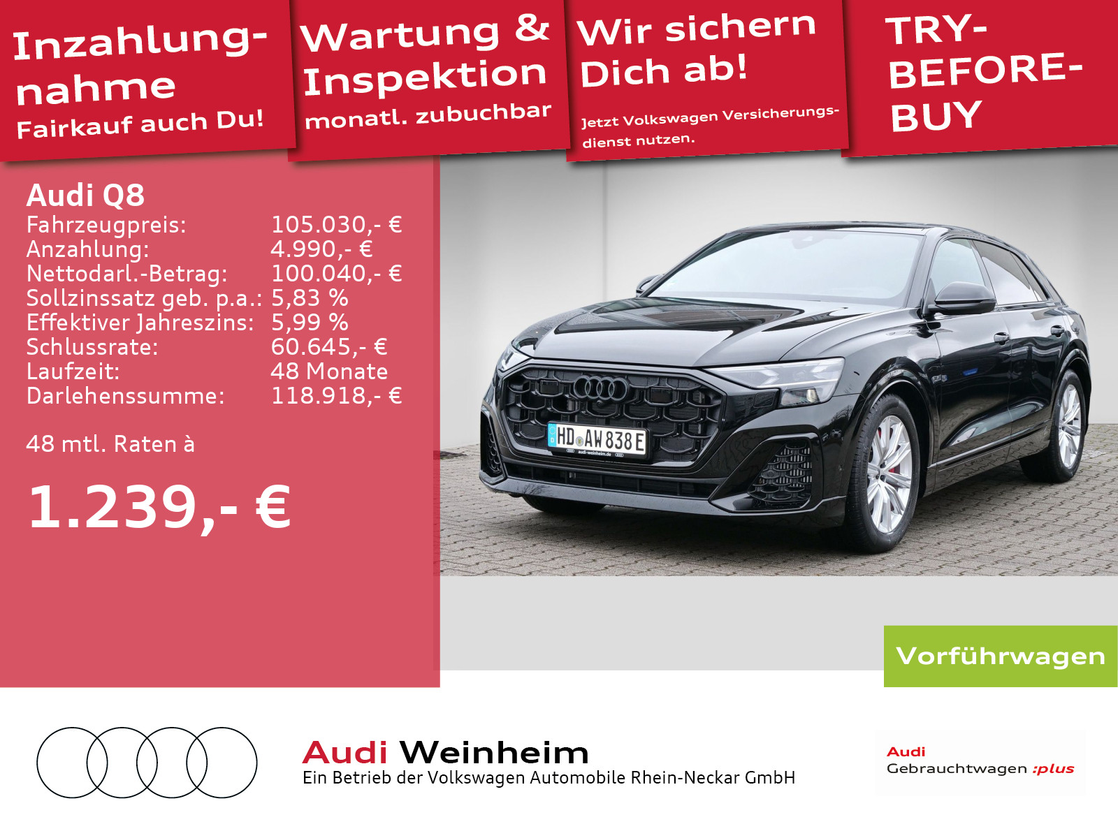 Q8 60 3.0 TFSI e quattro LED Pano sound uvm