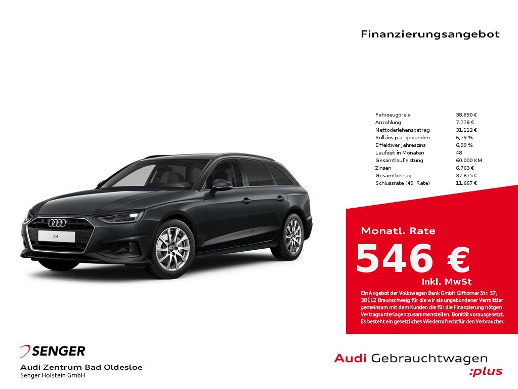 A4 Avant 40 TFSI Businesspaket ACC VZE Rückfahrk