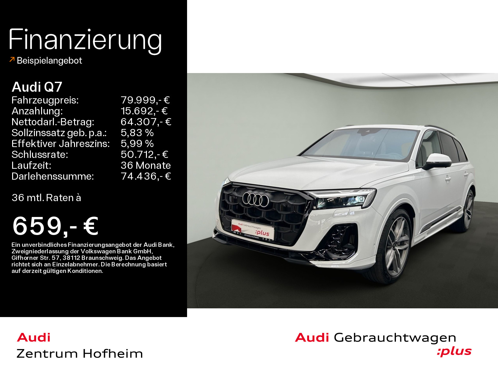 Q7 55 TFSIe qu S line tip*B&O*HUD*Pano*Matrix*Virtual*Navi+*ARL*Assistenz+*Optik*AHK*