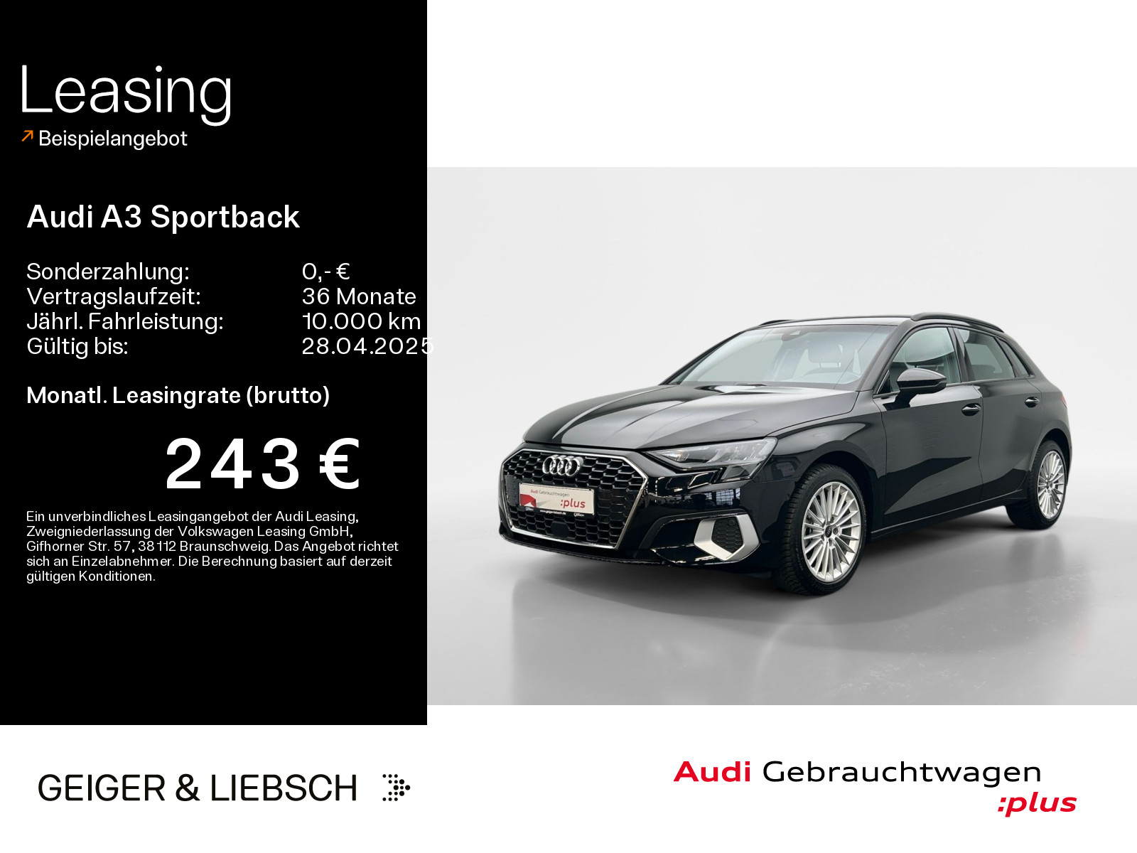A3 Sportback 30 TDI advanced*LED*VIRTUAL*NAVI-PLUS*KAMERA*17ZOLL