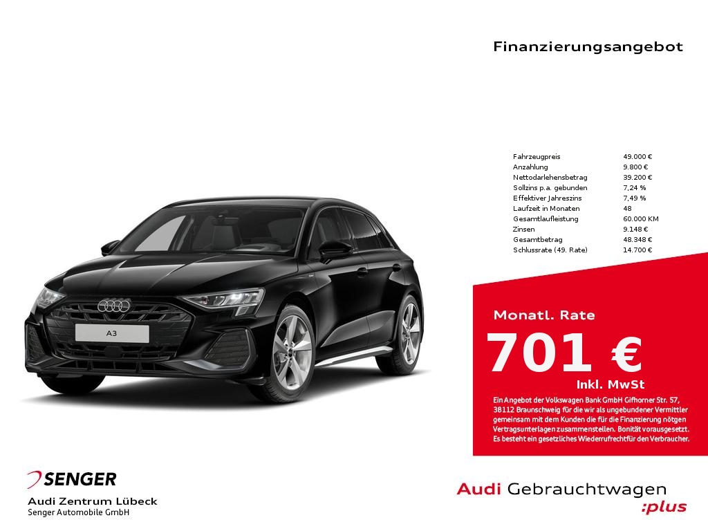 A3 Sportback S line 35 TFSI 110(150) kW(PS) S tr