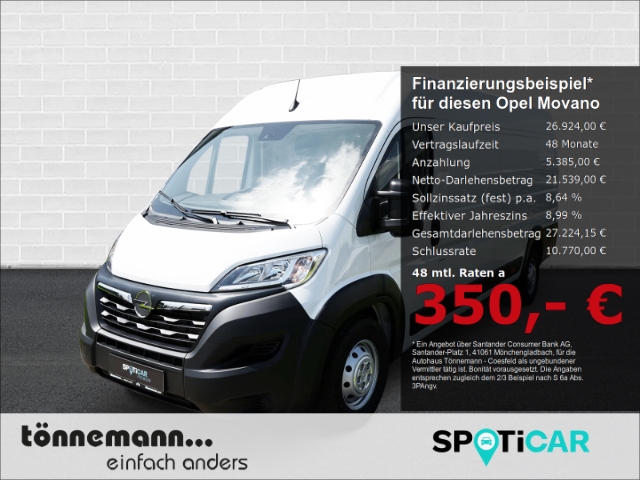 Movano C FACELIFT CARGO L4H2 CDTI+SITZHEIZUNG+SCHIEBETÜR+PARKPILOT VO+HI+KLIMAANLAGE+TOTWINKELASS