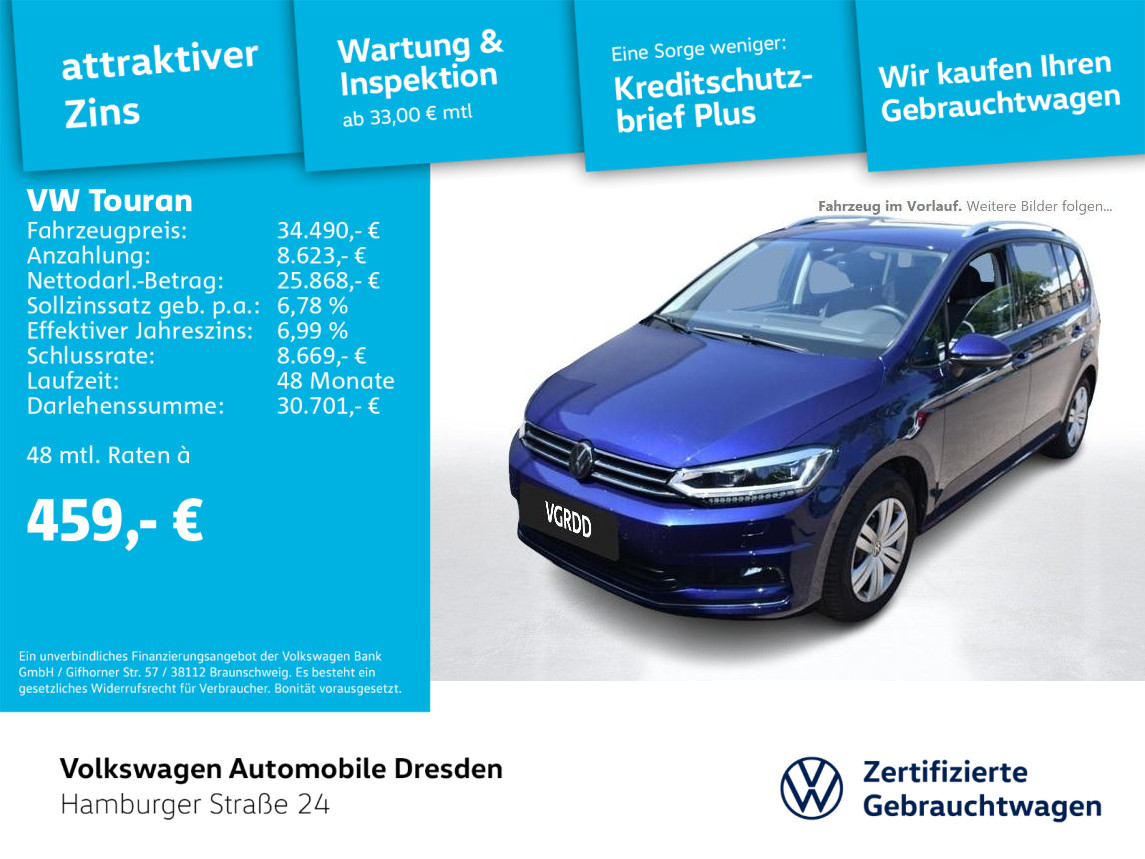 Touran Comfortline 2,0 l TDI SCR 90 kW ( 122 PS) 6-Gang
