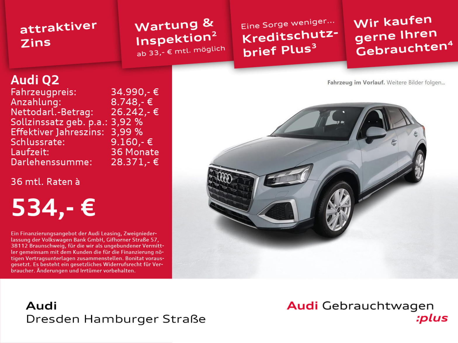 Q2 35 TDI Advanced Matrix Navi AHZV DAB S tronic