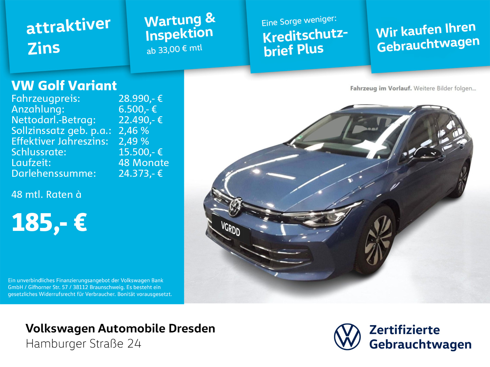 Golf VIII Variant GOAL 1.5 eTSI DSG LED AHK SIDE