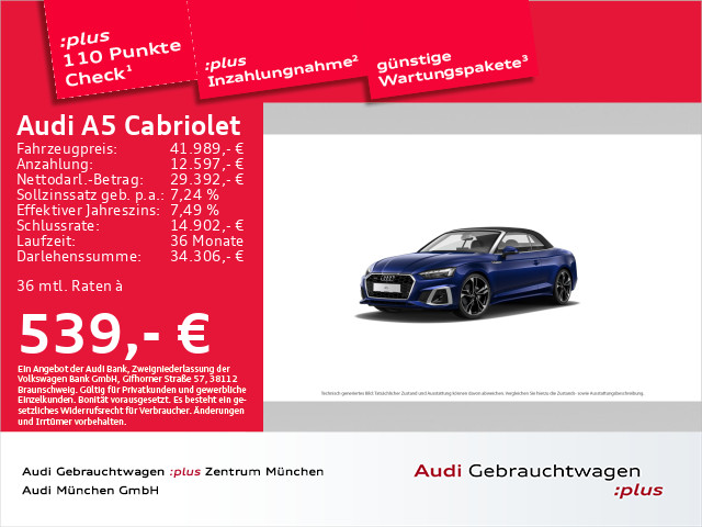Audi A5 Cabriolet 40 TDI qu 2x S line