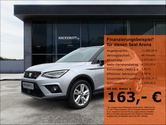 Arona FR Erdgas 1.0 TGI 90 PS 6-GANG LED Navi Parklenkass. Rückfahrkam. PDCv+h LED-Tagfahrlicht