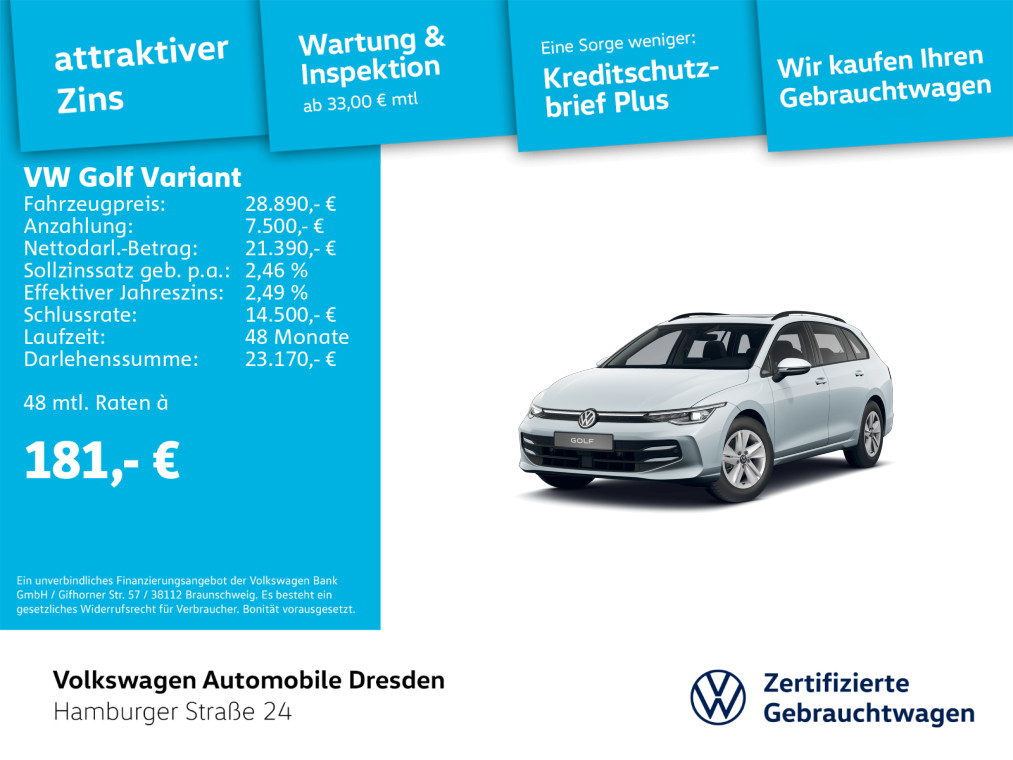 Golf VIII Variant Life 1.5 eTSI DSG LED PANO APP