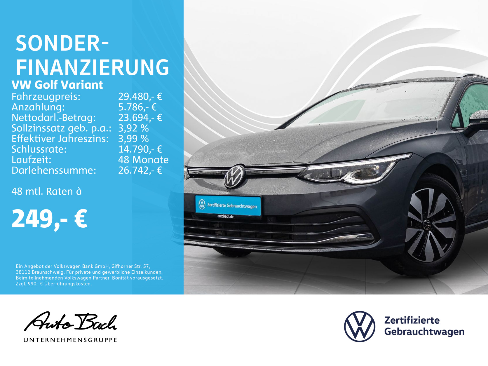 Golf VIII Variant 1.5 eTSI "MOVE" DSG Navi LED Standhzg Digital Cockpit ACC EPH