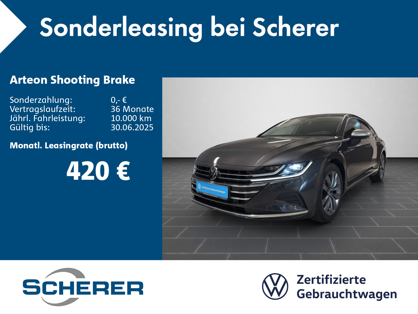 Arteon Shootingbrake 2.0 TDI DSG Eleg., Navi, Sitzh., AHK, Kamera, ACC, Allwetter