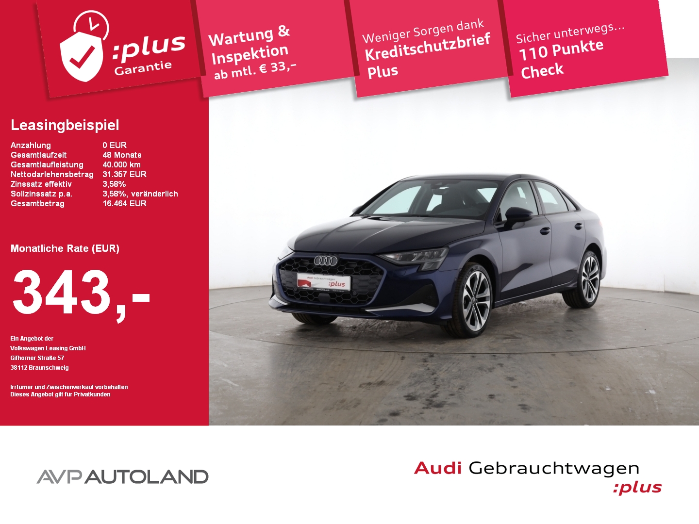A3 Limousine 35 TFSI S tronic advanced MMI NAVI