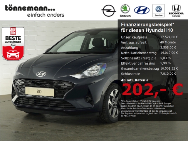 Hyundai i10 TREND SITZ LENKRADH HI ALARMANL