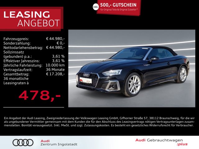 A5 Cabriolet S line 40 TFSI ACC virtual+ Keyless