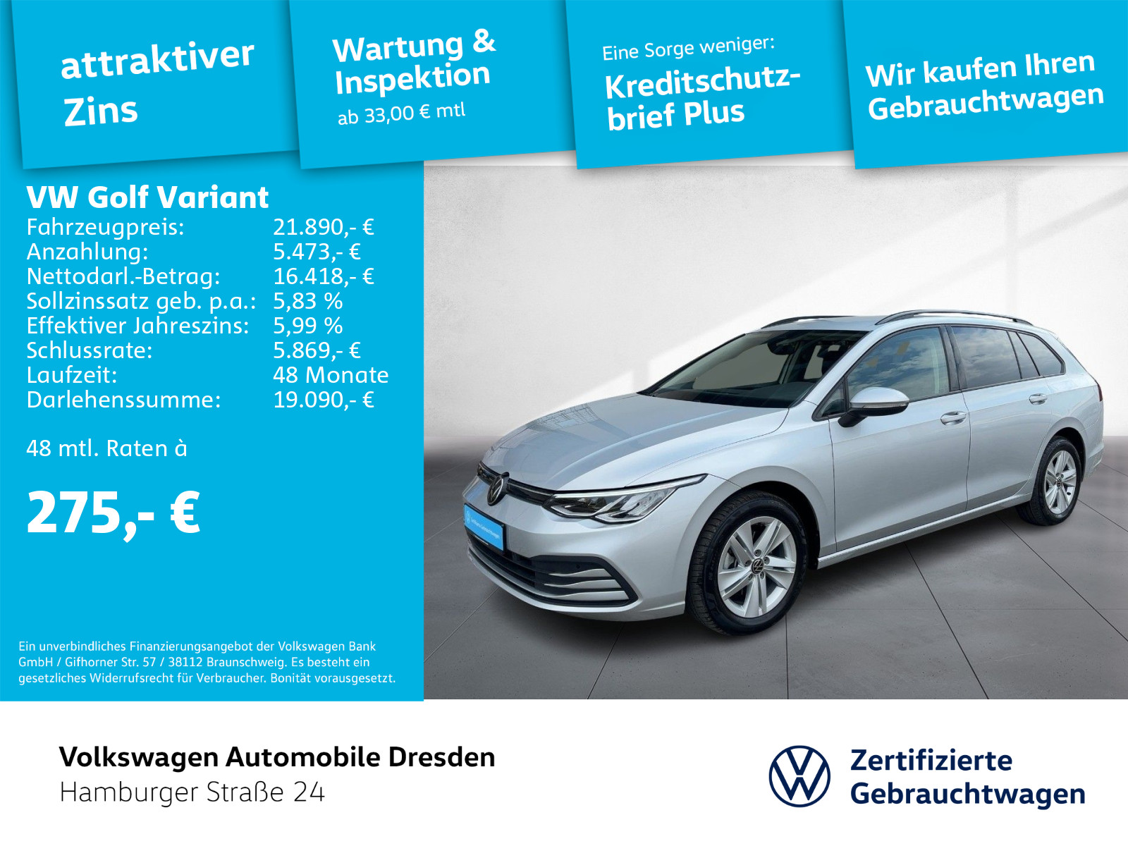Volkswagen Golf Variant 1.0 TSI Golf VIII Life TRAVEL