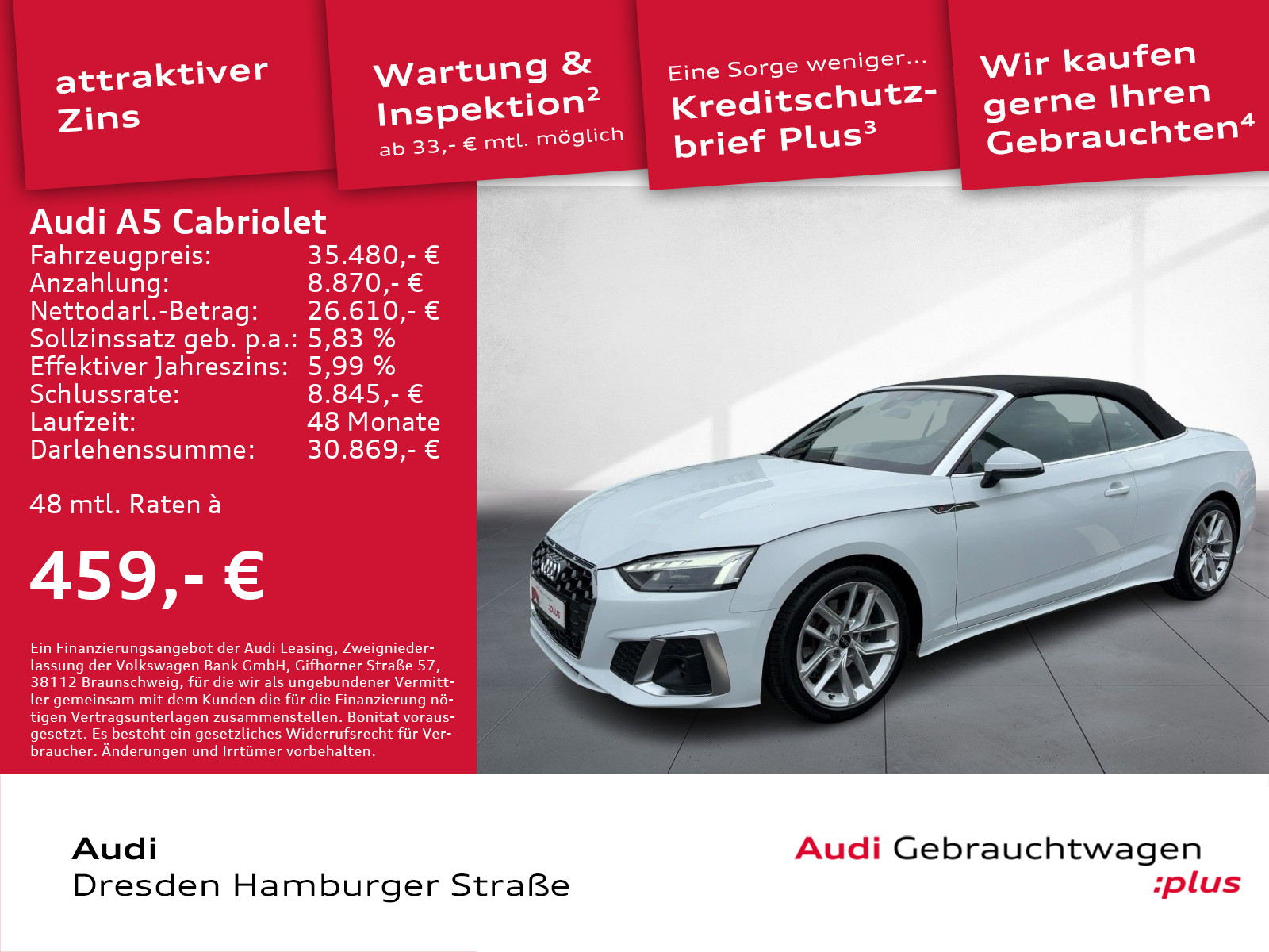 A5 Cabriolet 35 TFSI S line Matrix Navi