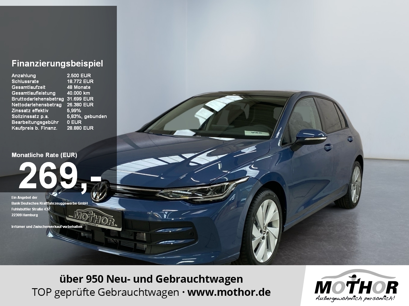 Golf VIII Life 1.5 TSI e 85 kW FLA Pano ACC PDC