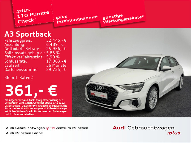 A3 Sportback 40 TFSI e S tronic advanced S line Virtual+/Navi+/Kamera