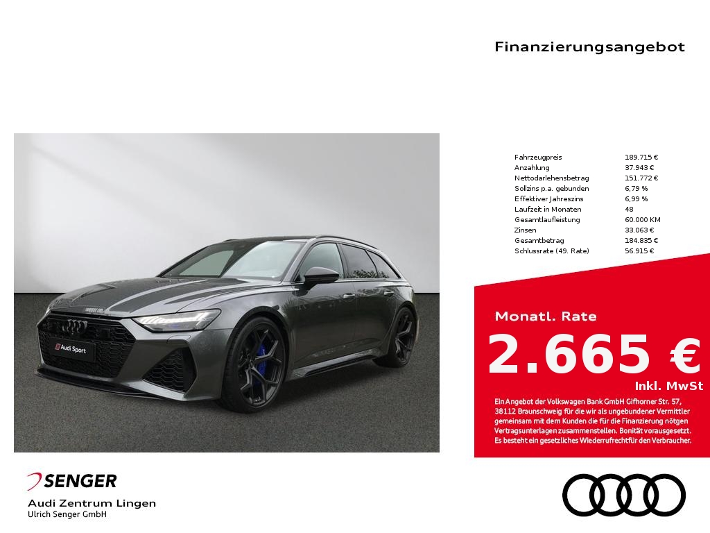 Audi RS6 Avant performance Dynamikp plus 305km h