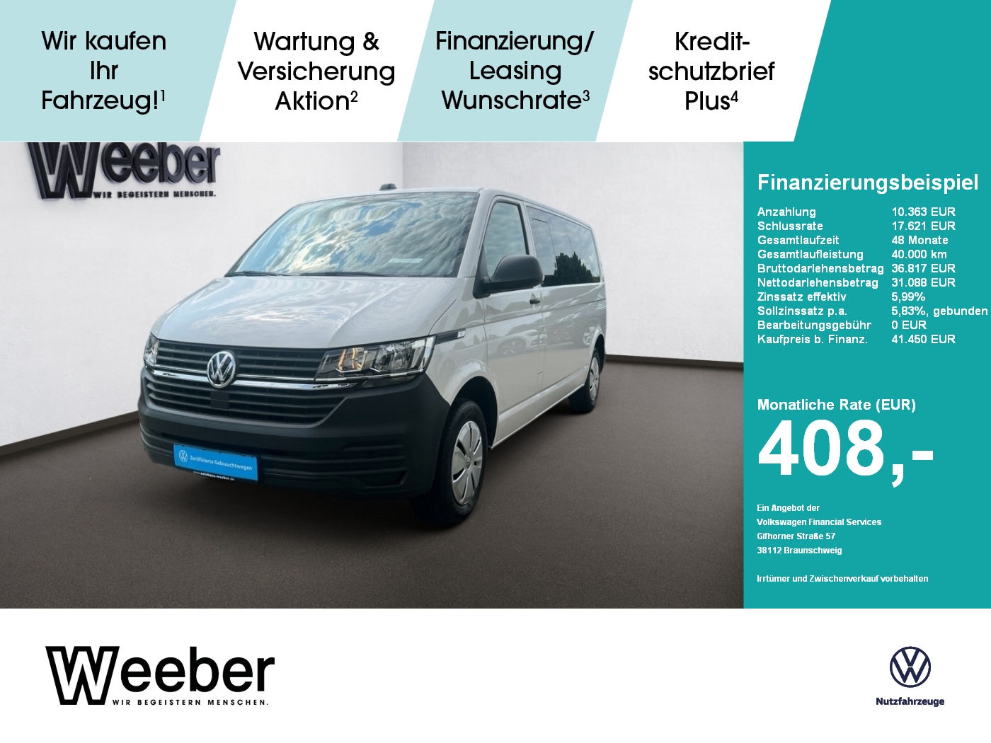 T6.1 Transporter Kombi lang AHK*NAVI*PDC*GRA*9 SITZER