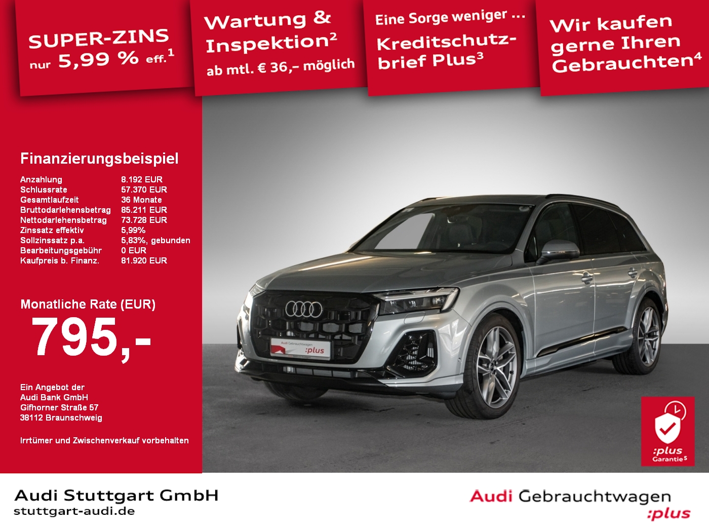 Audi Q7 S line 55 TFSI e quattro