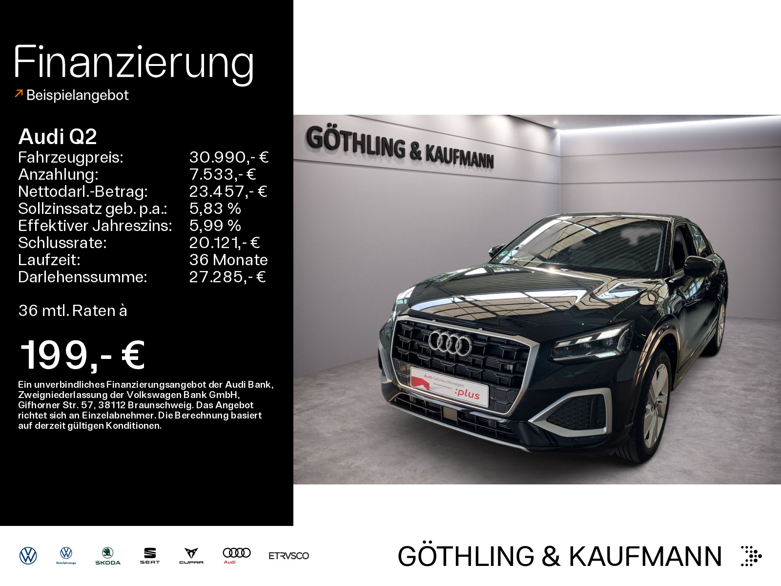 Q2 advanced 35 TFSI 110(150) kW(PS) S tronic*matrix*Klimaauto*ASI*Keyless*Kamera*