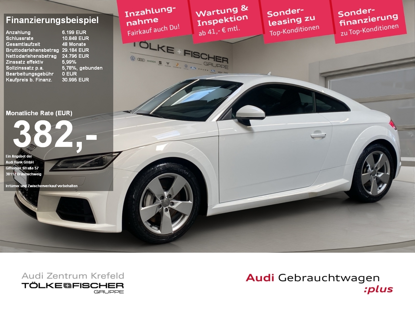 TT 45 2.0 TFSI Coupe AUT Sportp. Virtual LM PDC