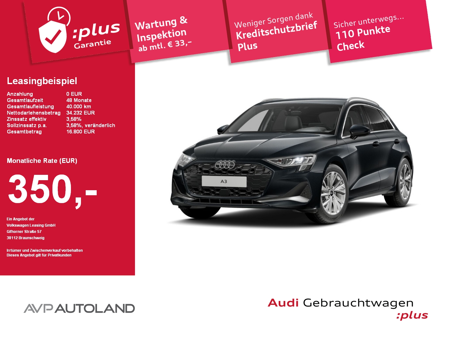 A3 Sportback 30 TFSI S tronic advanced AHK