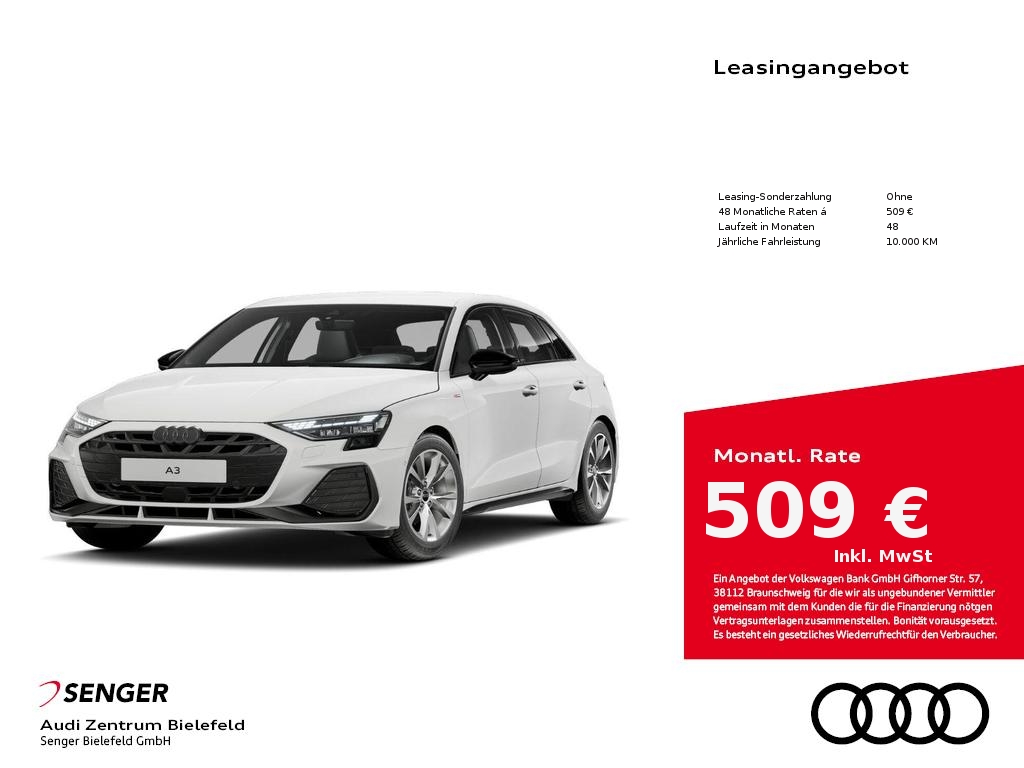A3 Sportback S line 30 TDI Audi Phone Box Navi 