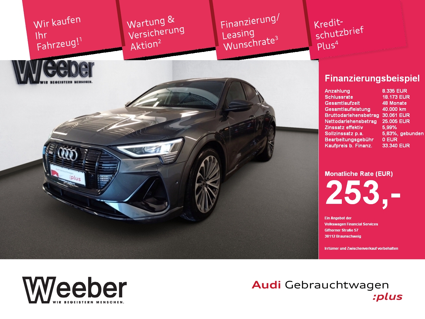 e-tron Sportback S-LINE AHK VIRTUAL 21ZOLL SIDE ASSIST OPTIK SCHWARZ