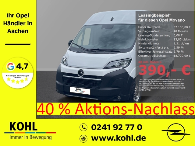 Movano 3.5t L3H2 140 PS Navi DAB LED Rückfahrk.