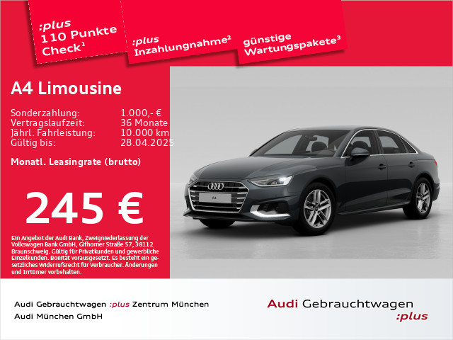 A4 Limousine 35 TDI S tronic advanced Navi+/Kamera/Virtual+