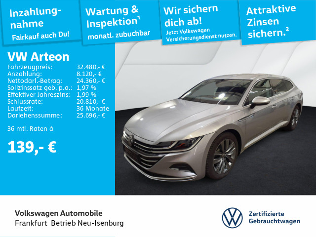 Arteon 2.0 TDI DSG Elegance Navi AHK Rückfahrkamera LED-Scheinwerfer mit Tagfahrlicht