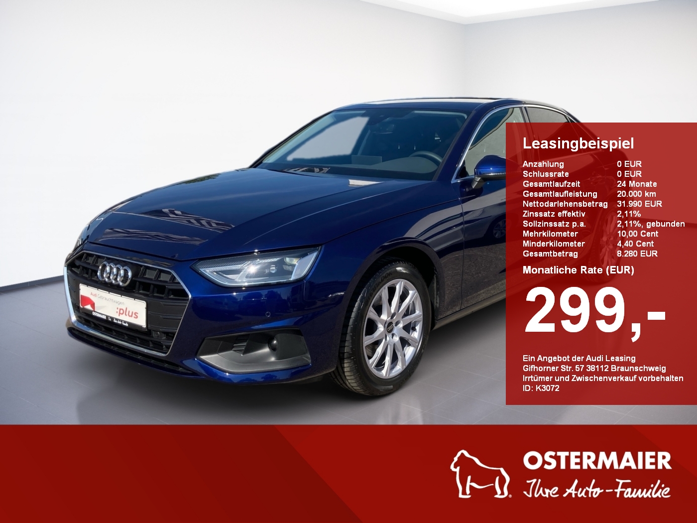 A4 Limousine 35 TFSI 150PS S-TRONIC ACC.VIRTUAL.NAVI.SITZHZG.ALU
