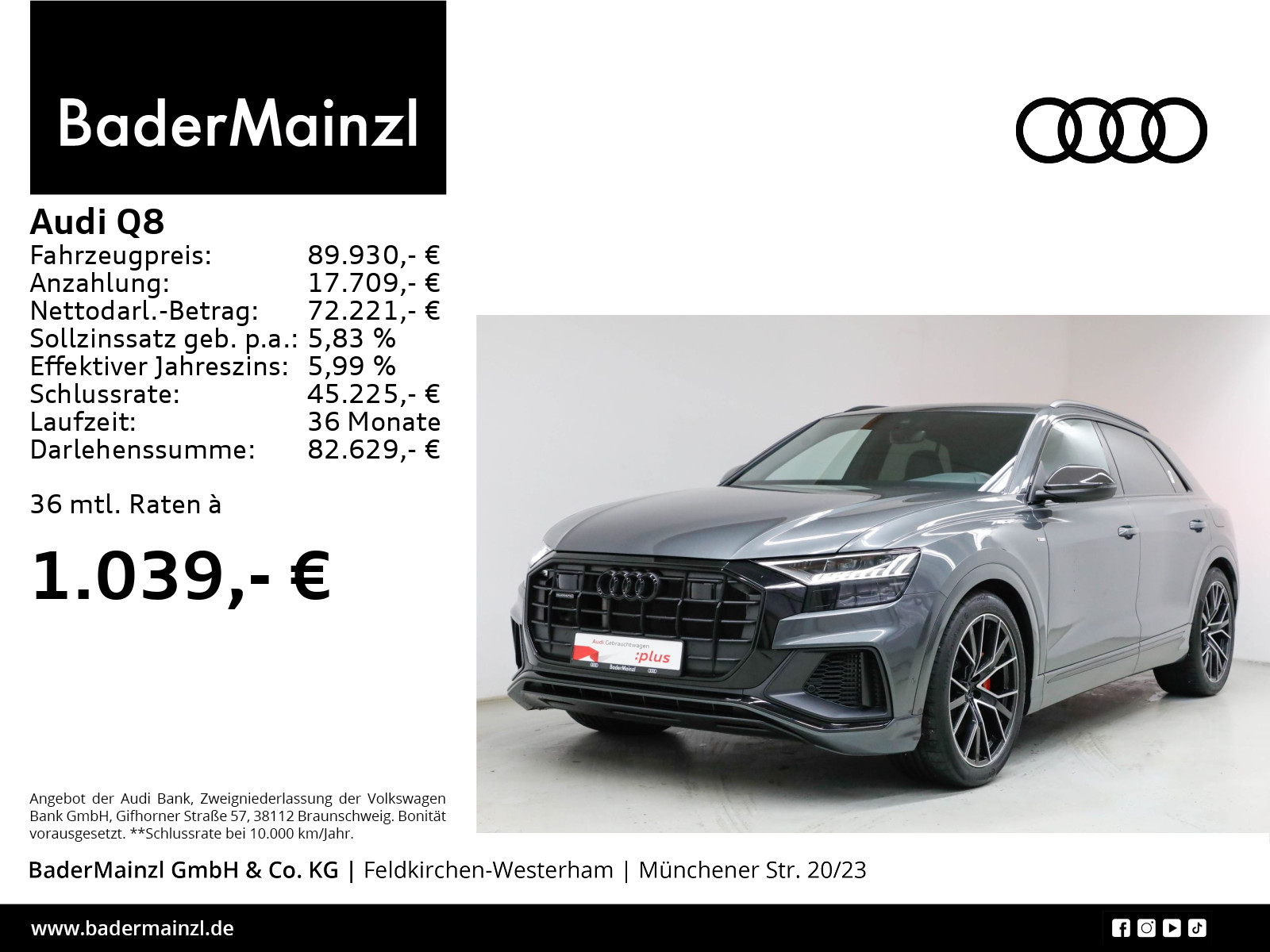Q8 60 TFSIe quattro Competition Plus S line Pano