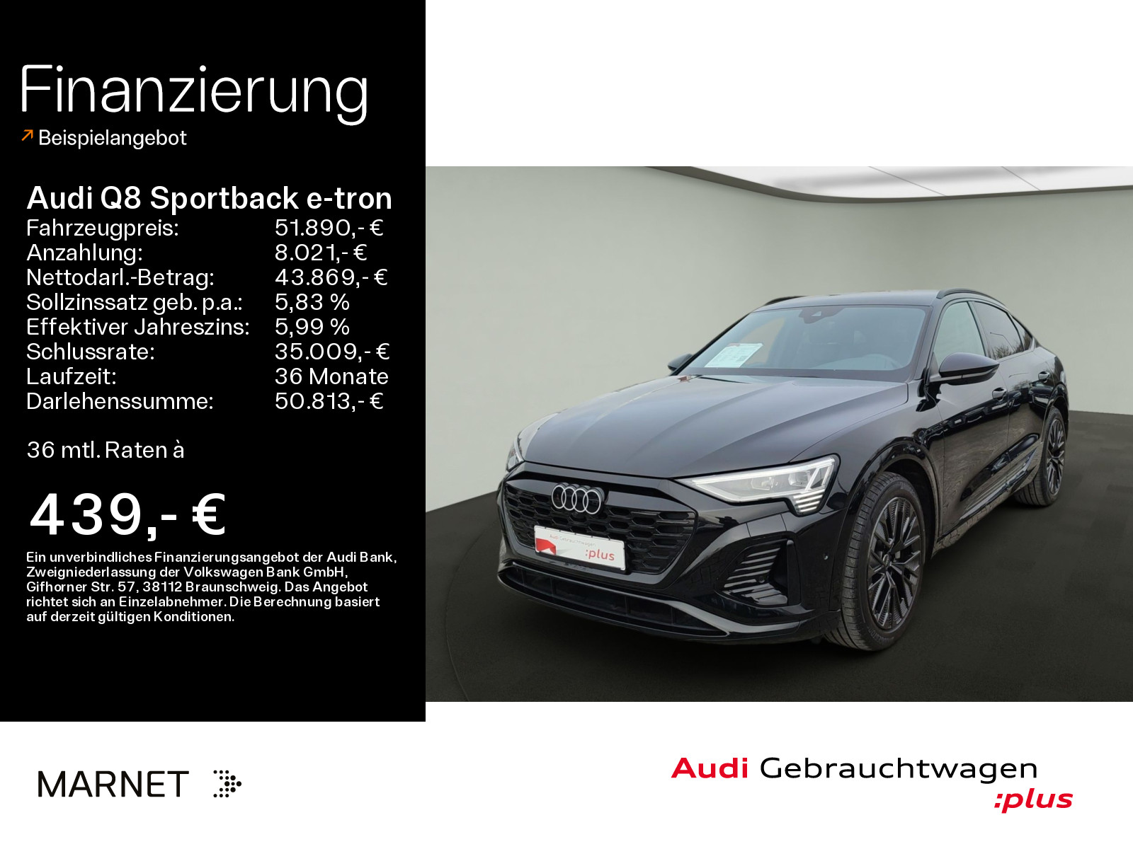 Q8 Sportback e-tron 50 quattro S line*Navi*Matrix*AHK*PDC*Virtual Cockpit*Kamera*Sitzheizung