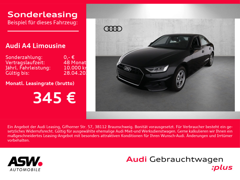 A4 Limousine 35TFSI Stronic Navi LED HUD RFK SHZ