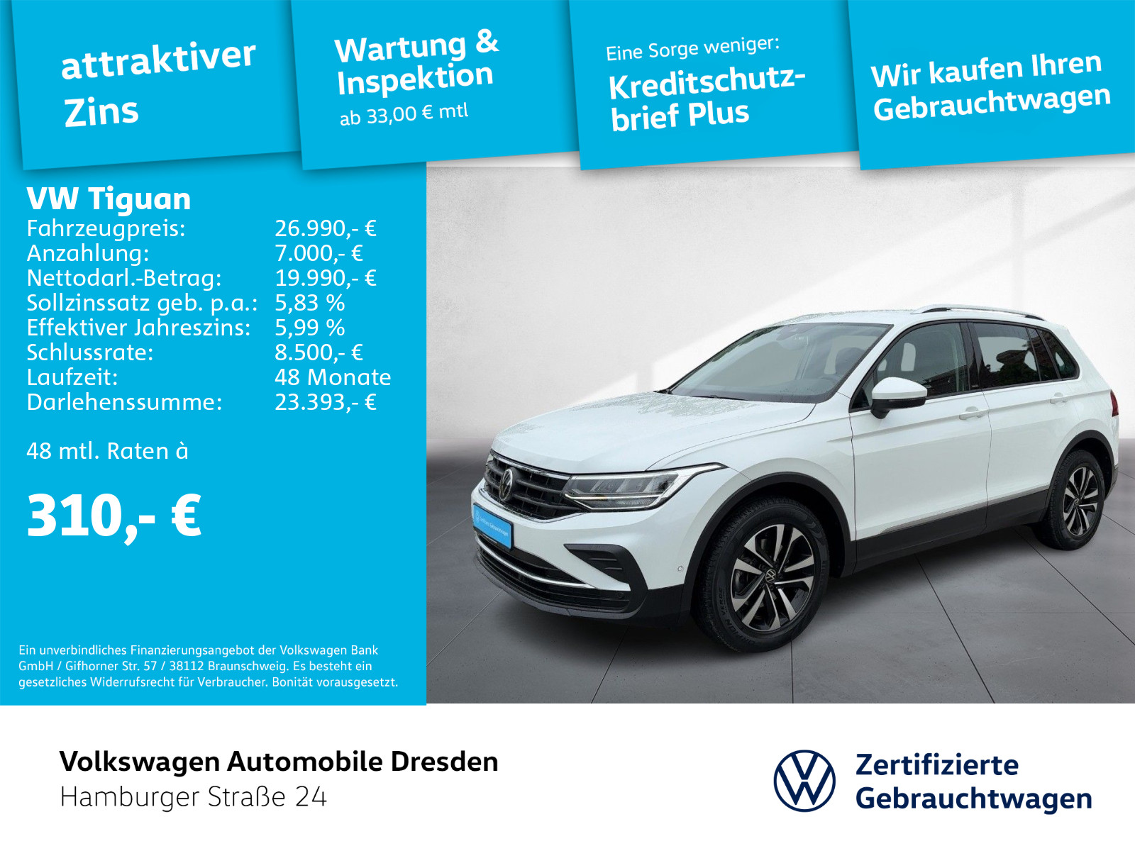 Tiguan United 1.5 TSI DSG LED AHK PDC TRAVEL