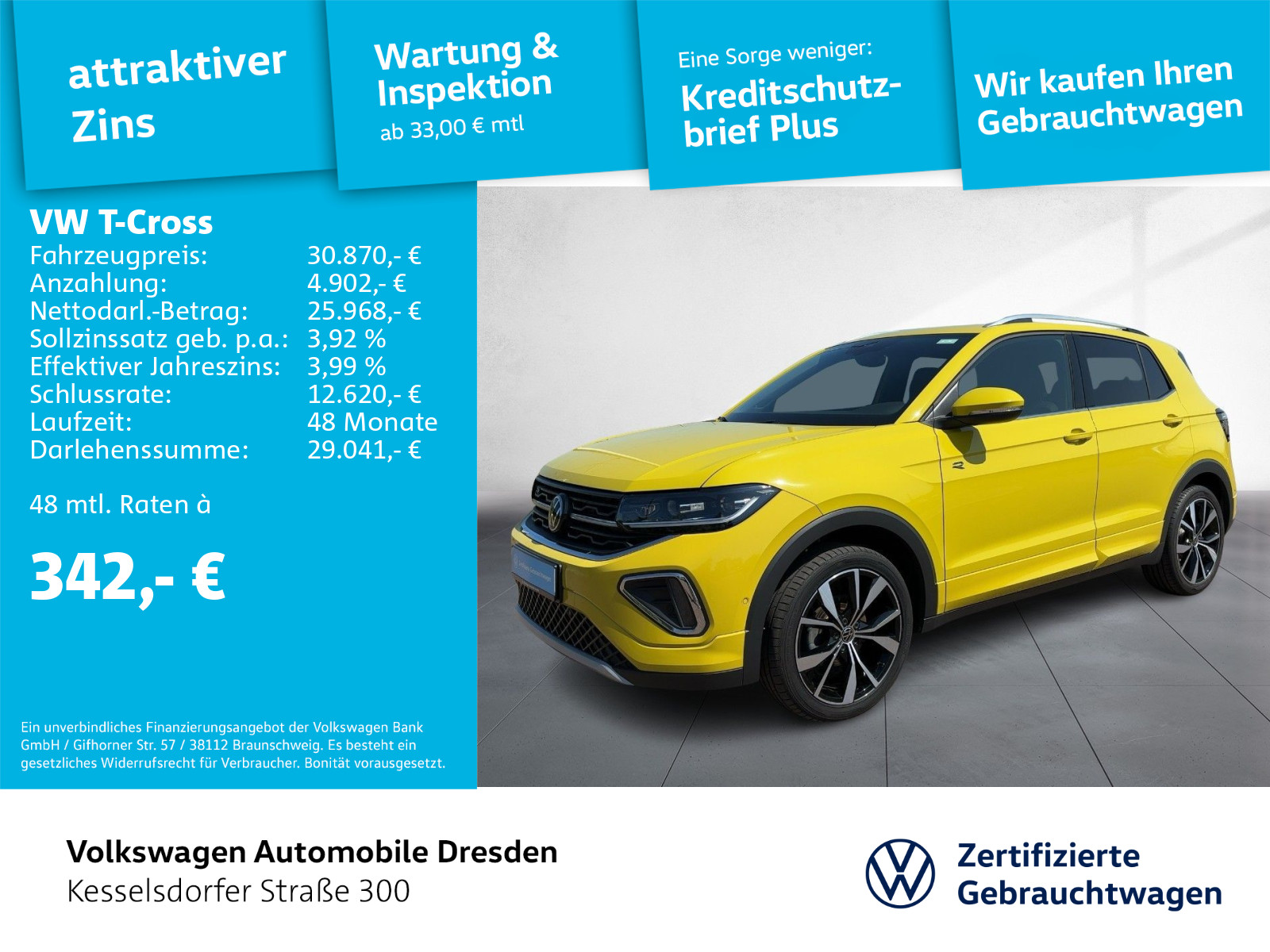 T-Cross 1.5 TSI DSG R-Line LED Kamera Navi AHZV
