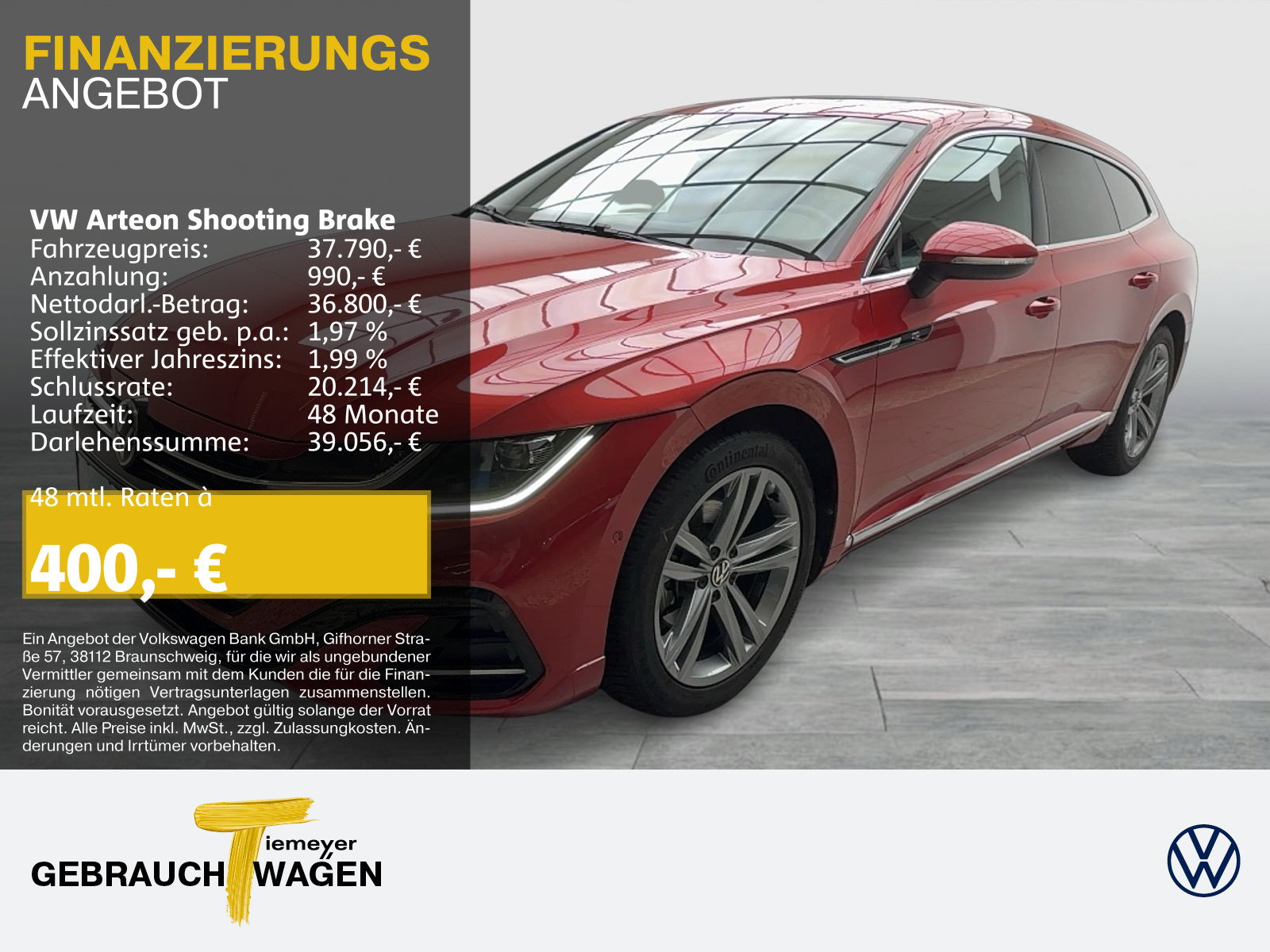 Arteon Shooting Brake 2.0 TSI DSG R-LINE LEDER AHK KAMERA NAVI