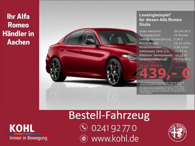 Giulia Veloce 2.0 Turbo 280 PS AT8 4x4 LED Totwinkel Memory Sitz