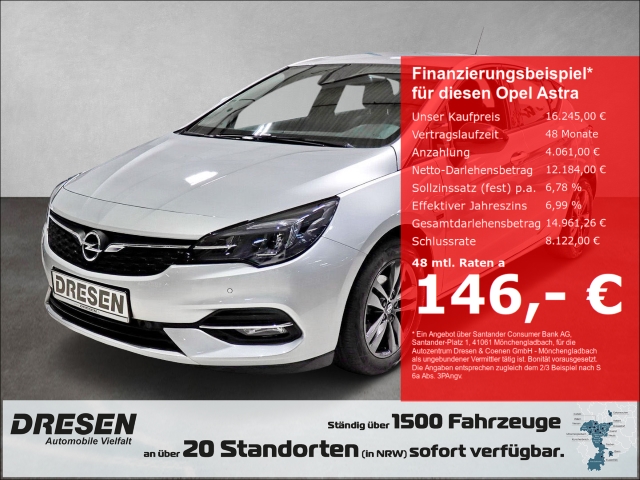 Opel Astra 1.2 K Scheinwerferreg Mehrzonenklima Funktionspaket Winter