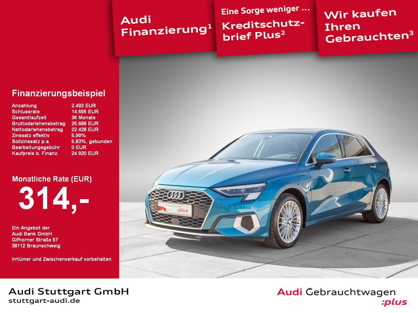 Audi A3 Sportback 40 TFSI e advanced