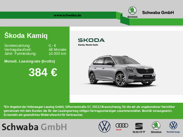 Kamiq Monte Carlo 1.5 TSI *PANO*LED*AHK*KAM*18"*