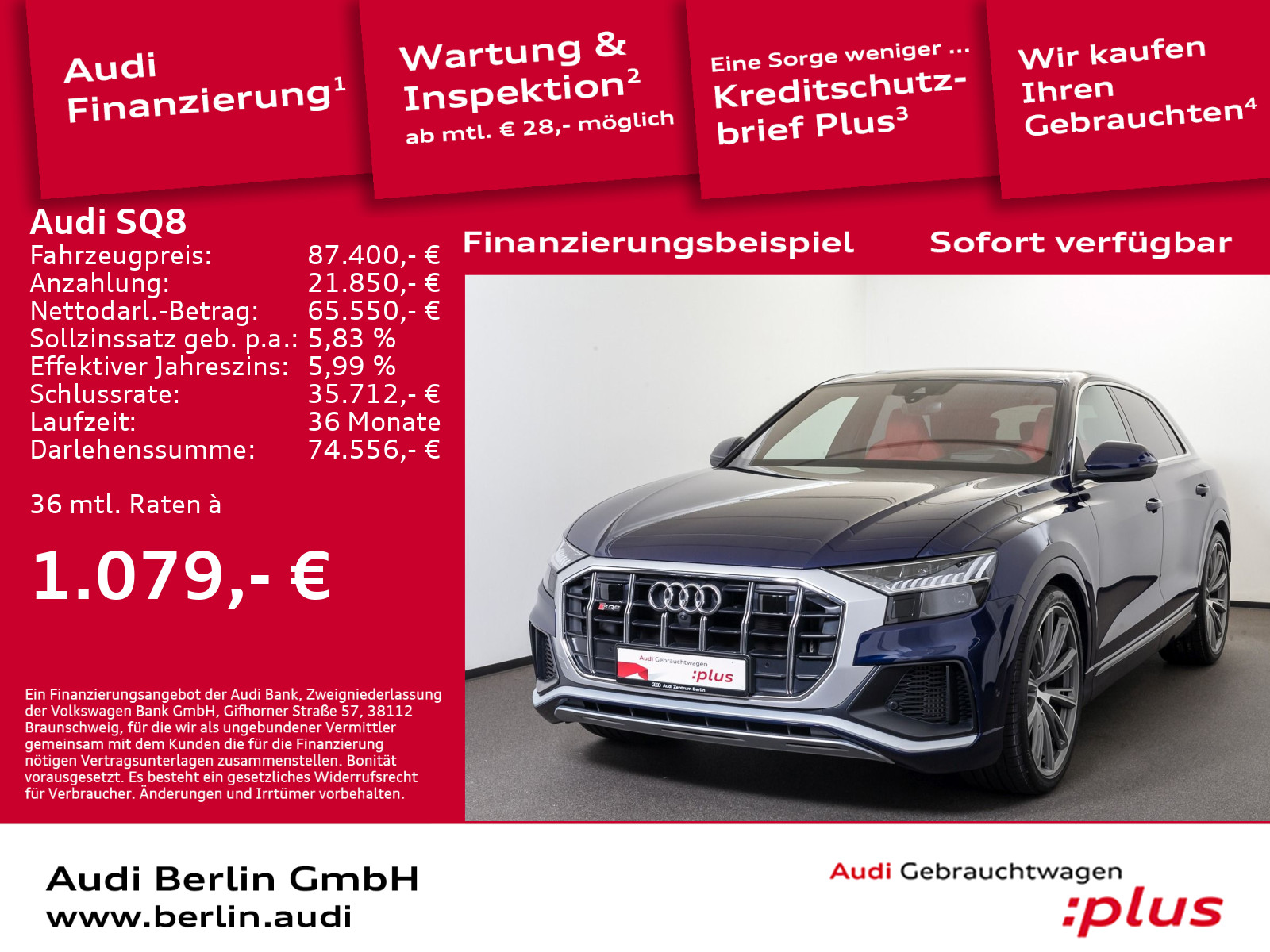 SQ8 TFSI tiptr. 360°K STDHZG NACHTS HUD TV NAVI