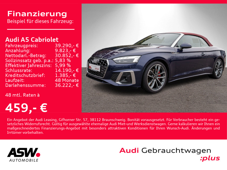 A5 Cabrio Sline 40TFSI quattr Navi Matrix RFK VC